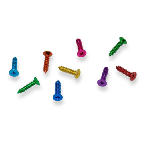 Tornillo de aluminio autorroscante de cabeza plana anodizada
