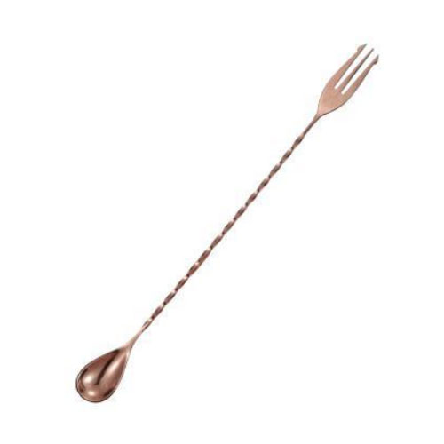 Cuchara mezcladora de whisky de barman pulida de acero inoxidable, coctelera, cuchara para Bar